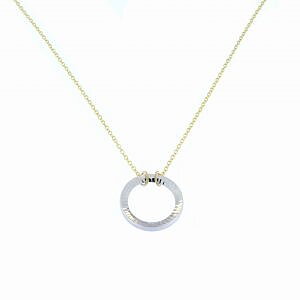 Svedbom Guldcollier med facetterad Cirkel