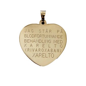 Xarelto hjerte 18k guld lille 19x16x0,3