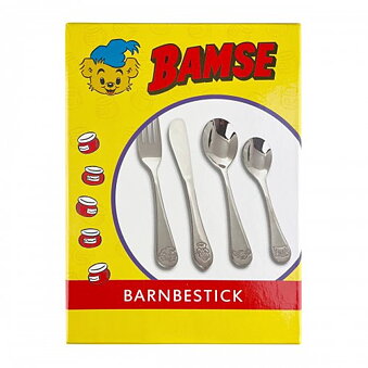 Børnebestik 4 dele Bamse
