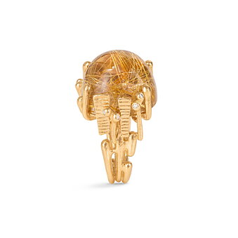 BoHo Ring 18k med Rutil Quartz Large
