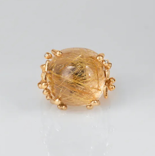 BoHo Ring 18k med Rutilkvarts Stor - 3