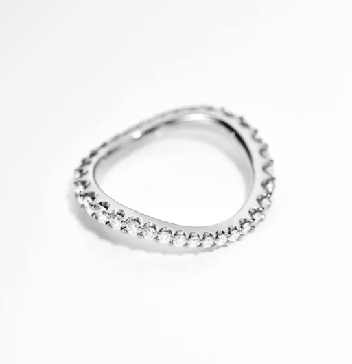 Love Band Vitguldsring Dia Doserad - 3