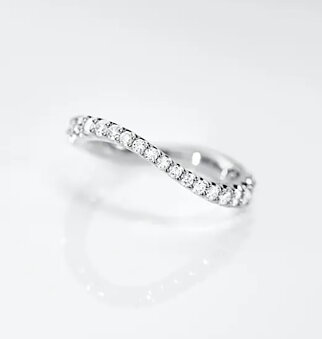 Love Band Hvidguld Ring Dia Doseret