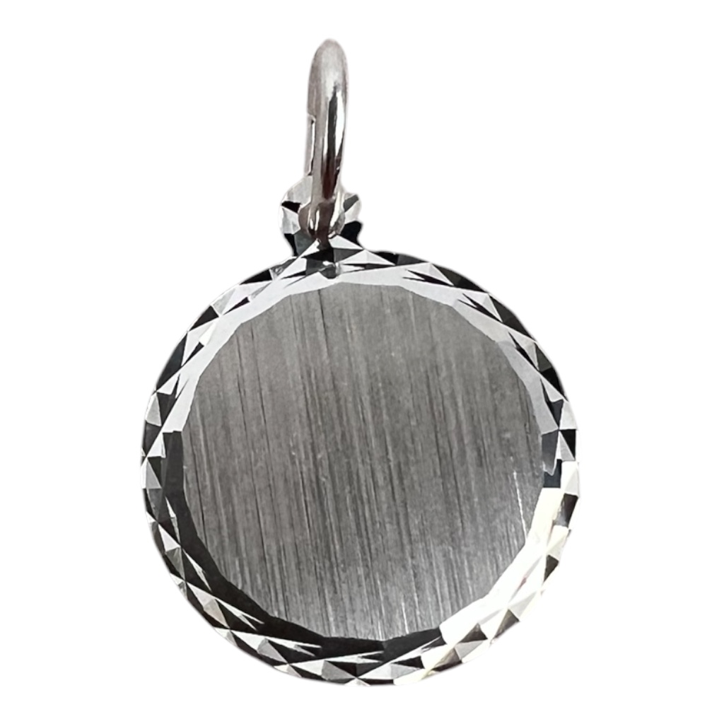 Silverbricka med facet.slipning 16 mm