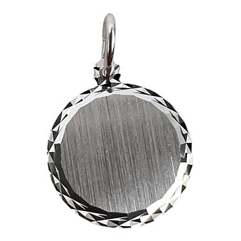 Silverbricka med facet.slipning 16 mm