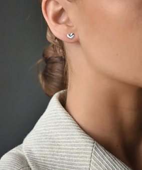 Loving Heart Earrings Medium Studs