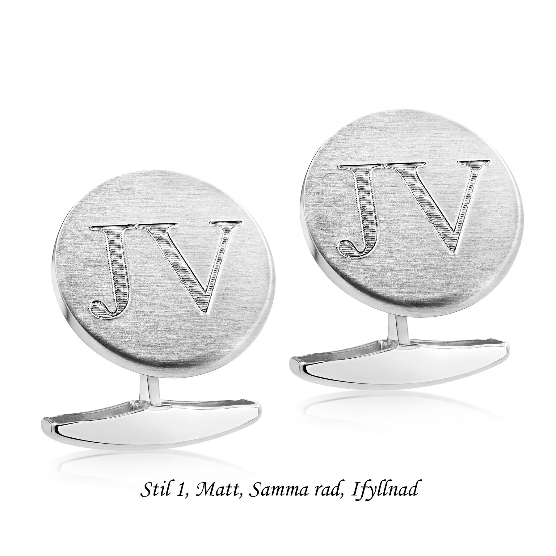 Kalvosinnapit Aitoa hopeaa pyöreä 16mm kaiverruksella - 2