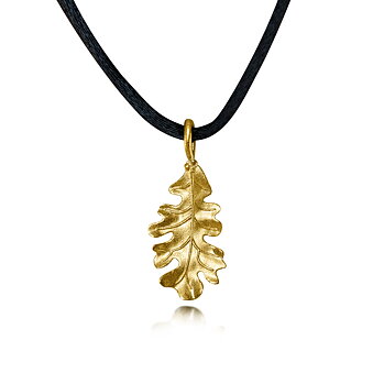 Bohlins Egentillverkning Oak Leaf Necklace Small Gold