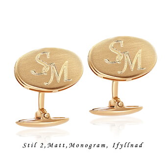 Manchetknapper Guld Oval 18k