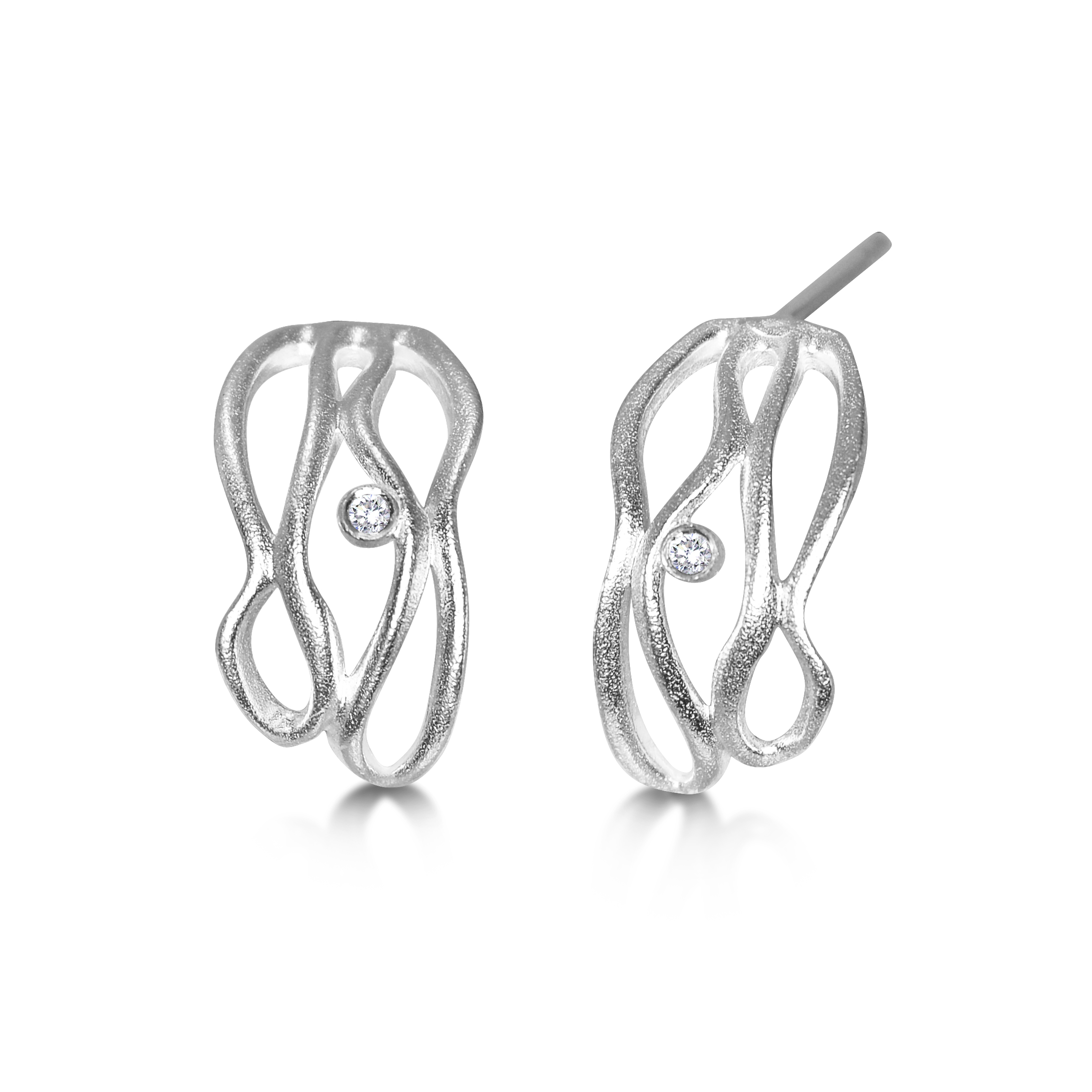 Cutout-Ohrring aus Silber