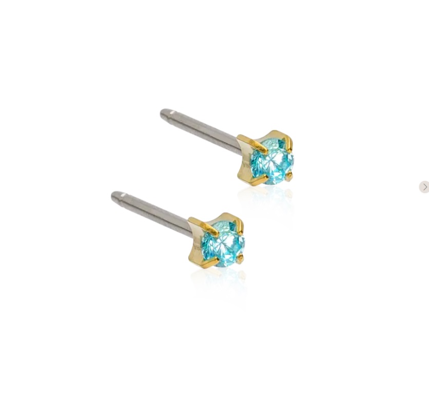 Tiffany 3mm, CZ Akvamariini