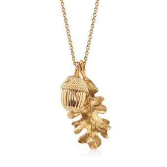 Oak Leaf Necklace Between Gold