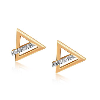 Guld øreringe Triangle Diamonds