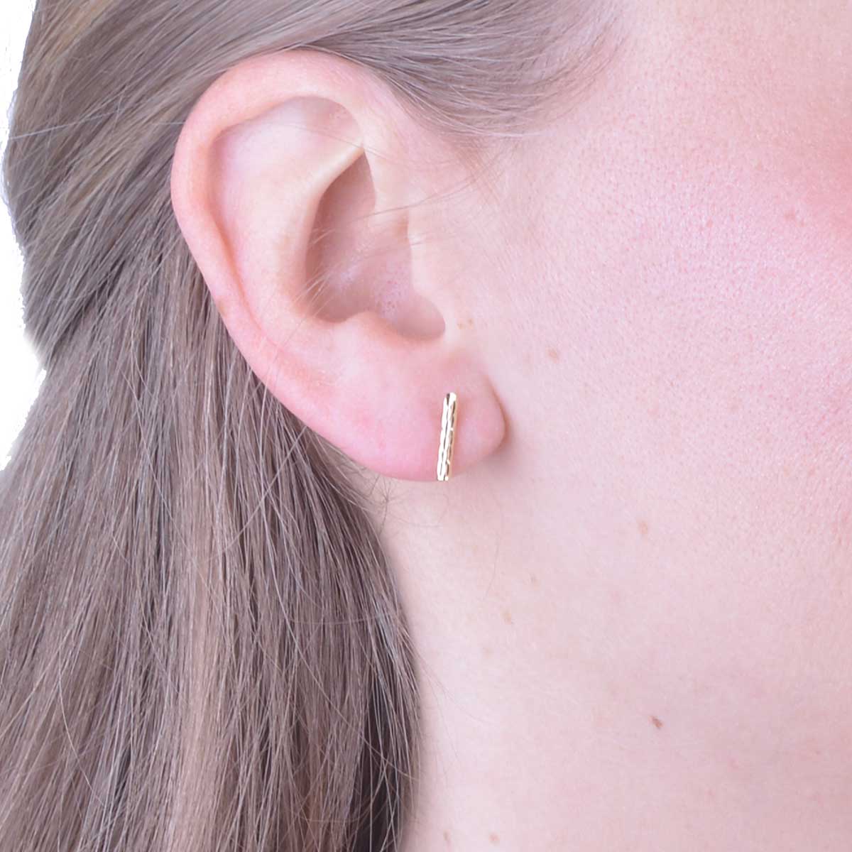 Gold earrings Red gold stick - 2
