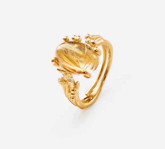BoHo Ring Small 18k med Rutilkvarts