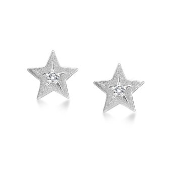 Orion Star øreringe hvidguld 2 diamanter 0,04ct