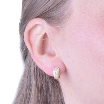 Creole Wide with CZ 18K Gold