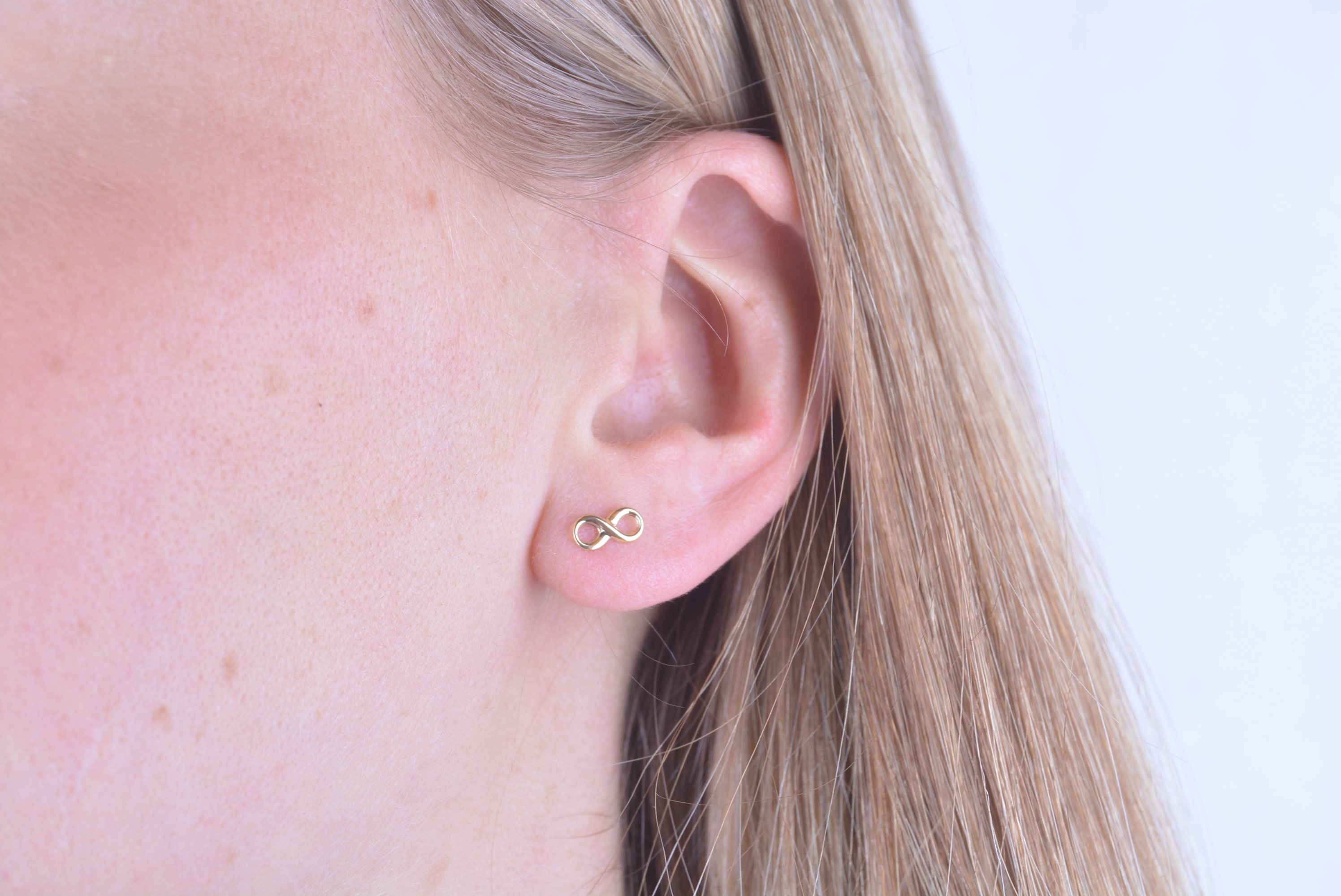 Eternity Sign Gold Earrings - 2