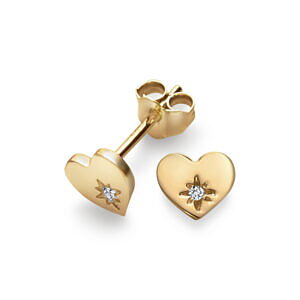 Svedbom Heart with CZ gold earrings