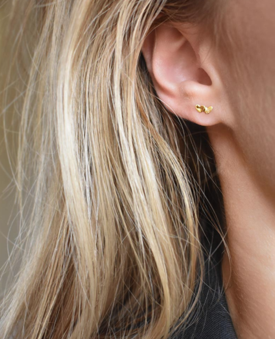Loving Heart double  Studs Kulta - 2