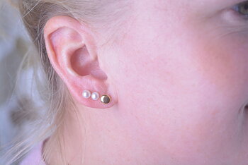Gold earrings Dots 6 mm