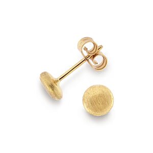 Svedbom Gold earrings Dots Matt 6 mm