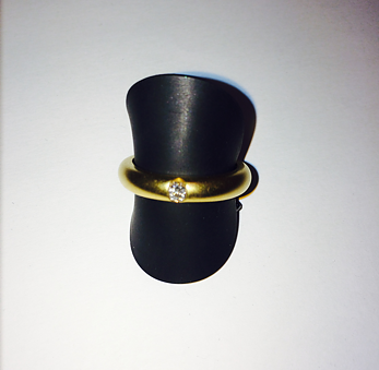 Kuppelformet diamantring