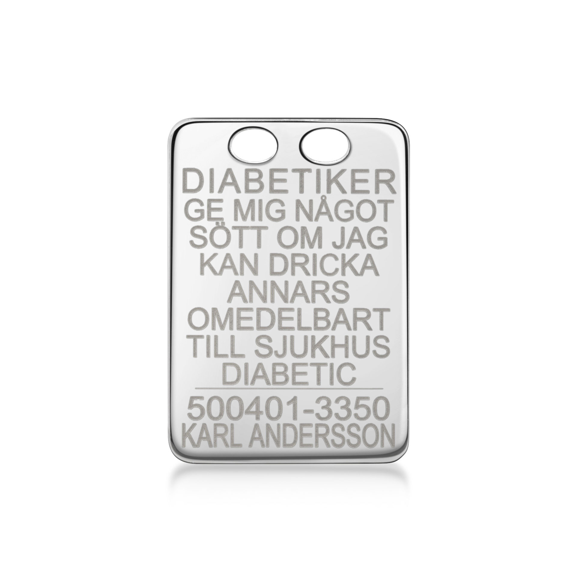 Diabetesbakke 18k hvidguld
