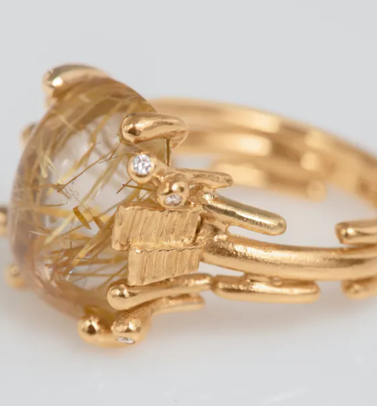 BoHo Ring 18k med Rutilkvarts  - 4