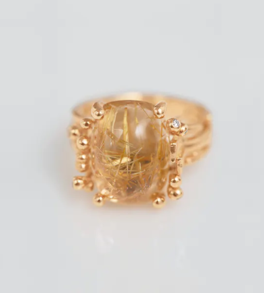 BoHo Ring 18k med Rutilkvarts  - 3