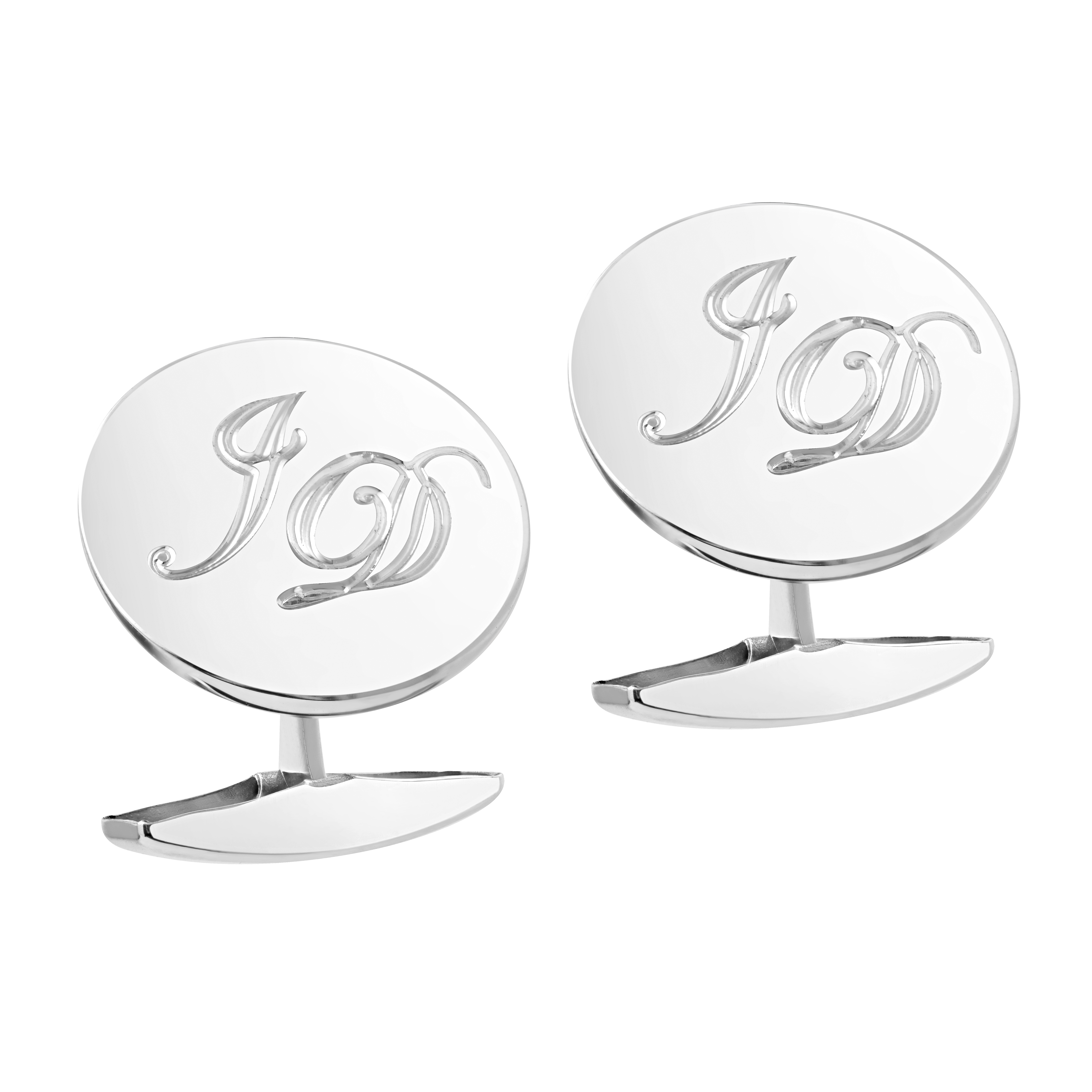 Kalvosinnapit aito hopea pyöreä 18mm kaareva ilman kaiverrusta - 2