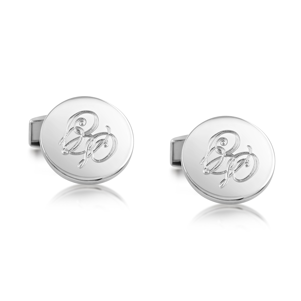 Kalvosinnapit aito hopea pyöreä 18mm kaareva ilman kaiverrusta - 6