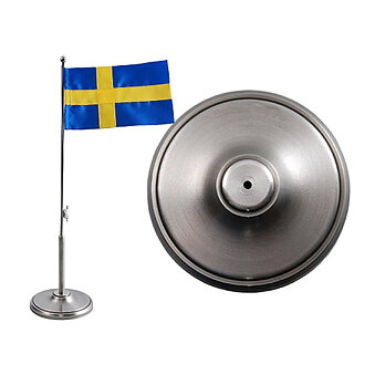 Dacapo Flaggstång i tenn, 42 cm med svensk flagga