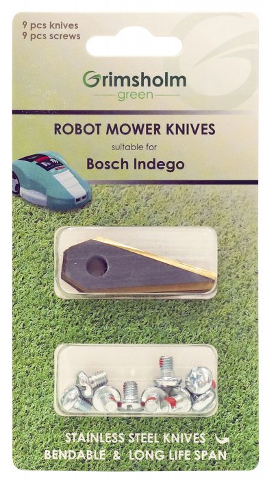 Knivar till Bosch Indego, 9-pack (Grimsholm Green)