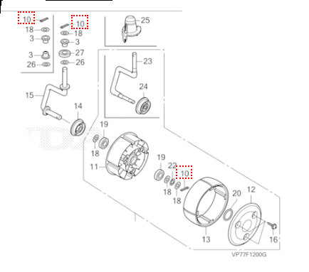 Scissor pin 1 6 x 12mm for Honda Miimo Robotmower