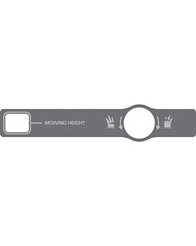 Mowing height adjustment sticker