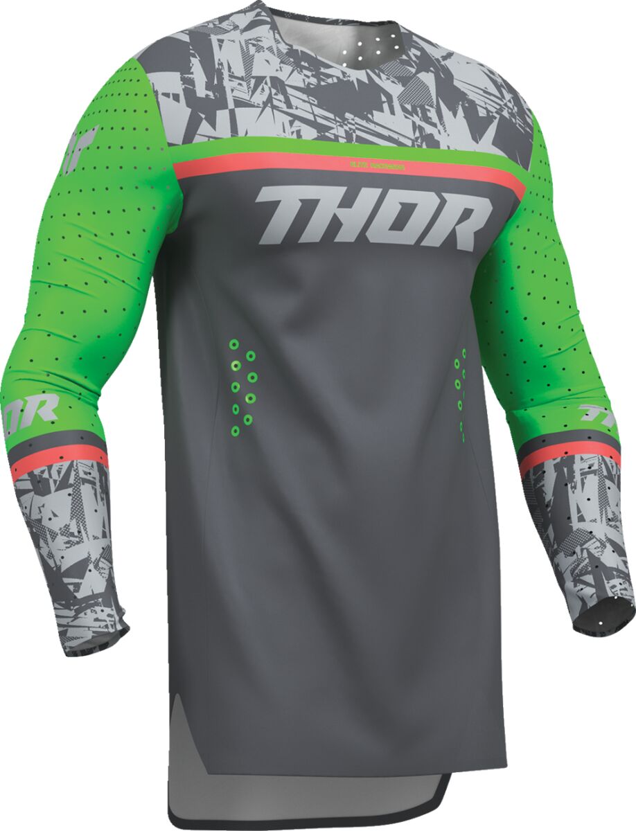 THOR Sportmode Punk'd Crosstrøye Charcoal/ Grønn/ Oransje