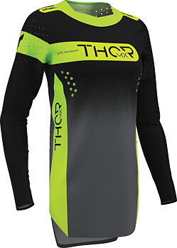 THOR Women's Sportmode Merge Crosstrøye Svart/ Charcoal/ Grønn/ Gul
