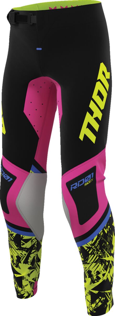THOR Youth Sportsmode Punk'd Crossbukser Sort/ Fuchsia/ Gul - 3