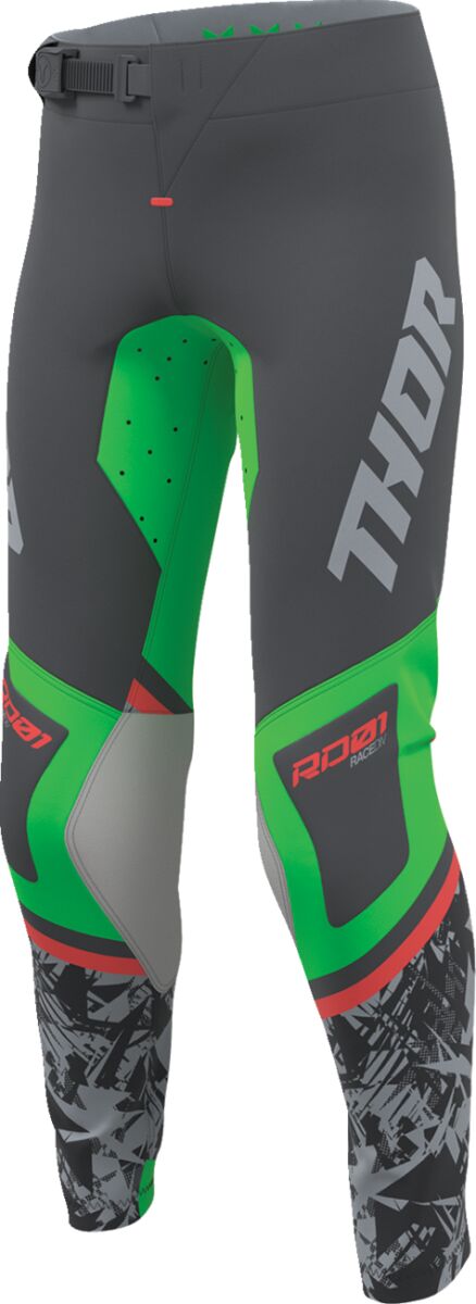 THOR Youth Sportsmode Punk'd Crossbyxor Charcoal/ Grön/ Orange - 3