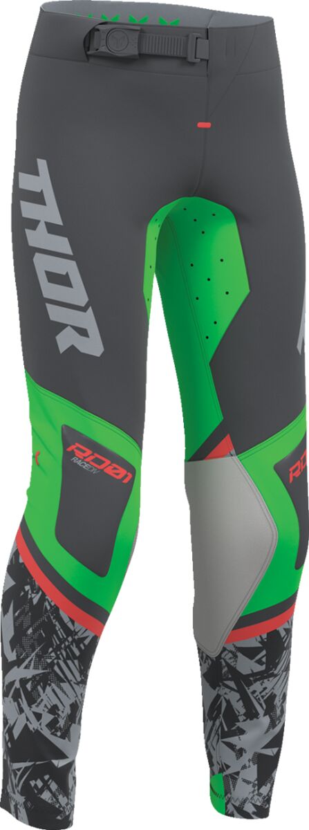 THOR Youth Sportsmode Punk'd Crossbyxor Charcoal/ Grön/ Orange