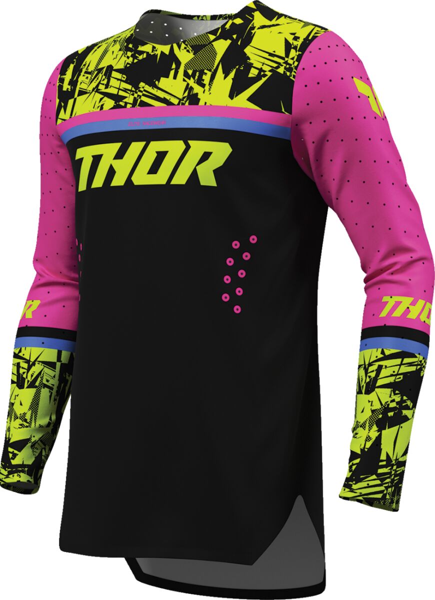 THOR Youth Sportmode Punk'd Crosstrøje Sort/ Fuchsia/ Gul - 3