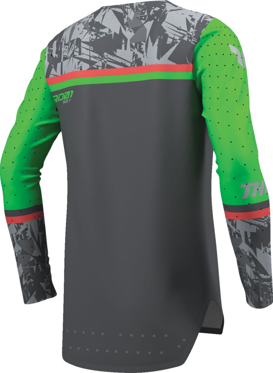 THOR Youth Sportmode Punk'd Crosströja Charcoal/ Grön/ Orange - 2