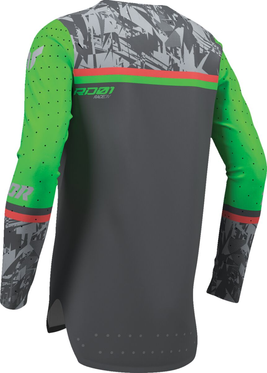 THOR Youth Sportmode Punk'd Crosströja Charcoal/ Grön/ Orange - 4