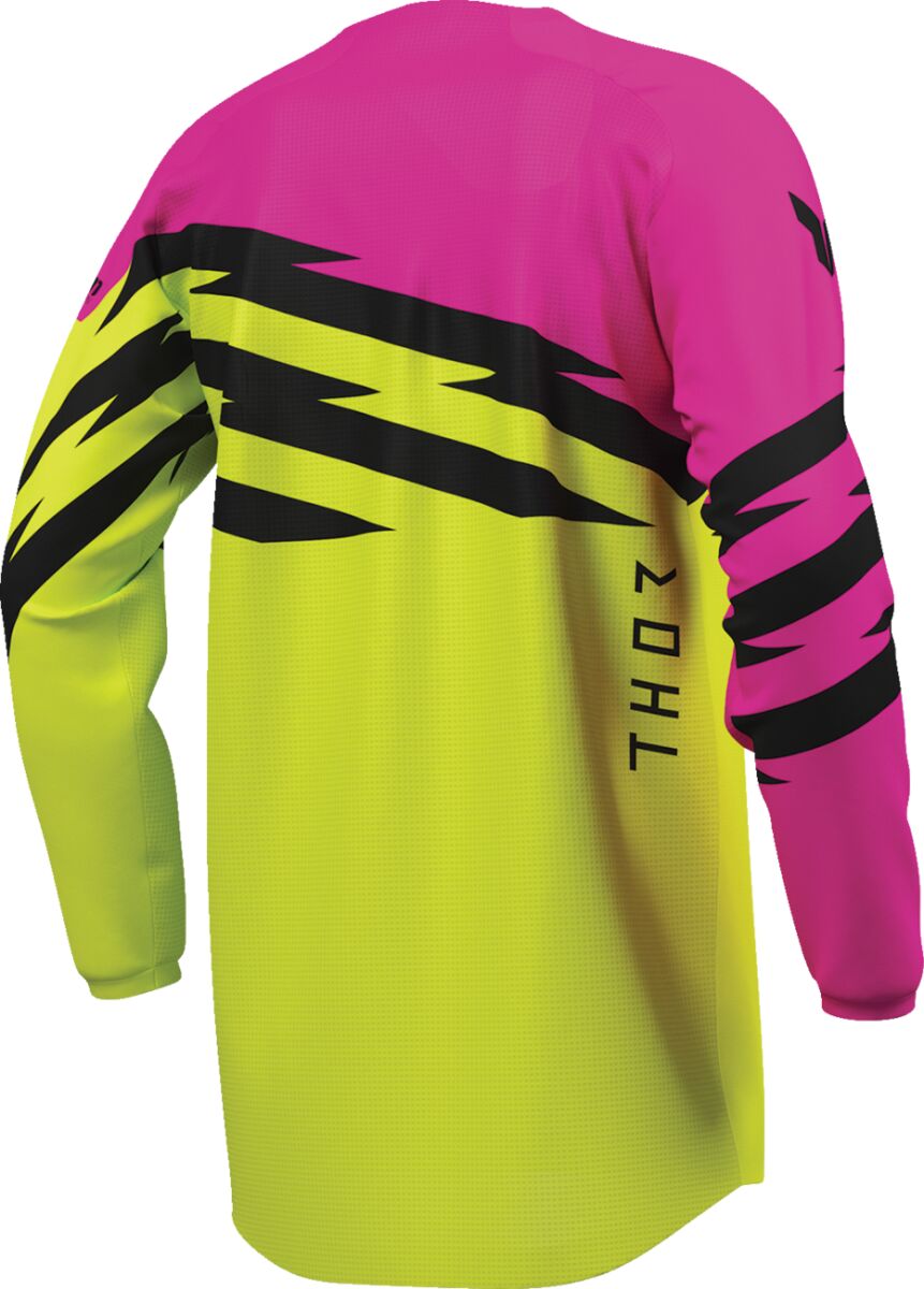THOR Youth Launchmode Shockie Crosstrøje Acid/ Sort/ Fuchsia - 2