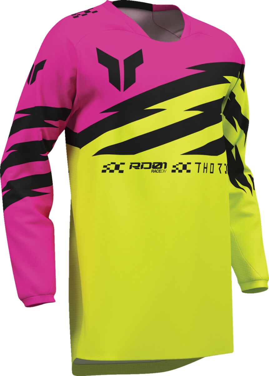 THOR Youth Launchmode Shockie Crosstrøje Acid/ Sort/ Fuchsia
