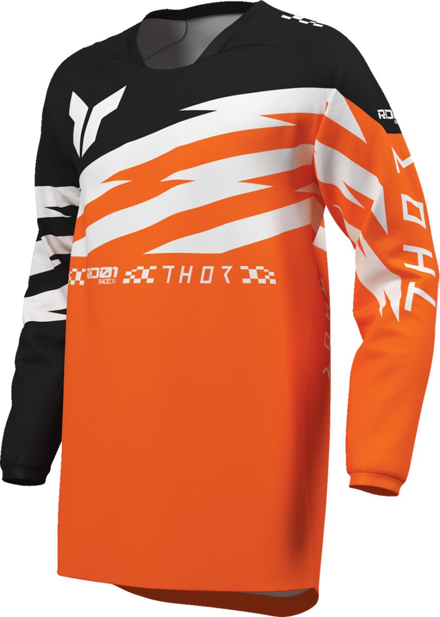 THOR Youth Launchmode Shockie Crosstrøje Sort/ Fluo Orange/ Hvid - 2