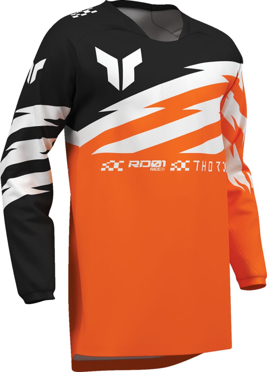 THOR Youth Launchmode Shockie Crosstrøje Sort/ Fluo Orange/ Hvid