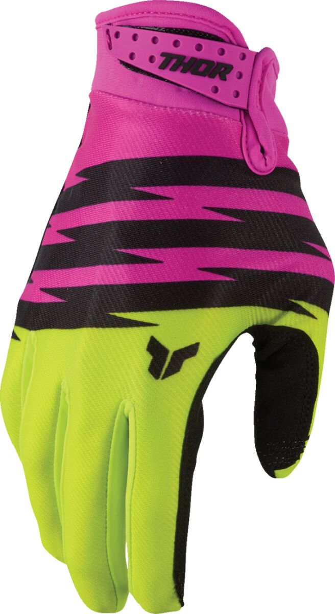 THOR Launchmode Jugendhandschuhe Acid/ Schwarz/ Hi-Vis Gelb/ Fuchsia