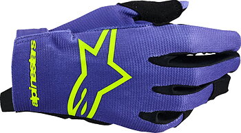 Alpinestars Youth Radar Crossihanskat Musta/ Hi-Vis Keltainen/ Violetti Radar